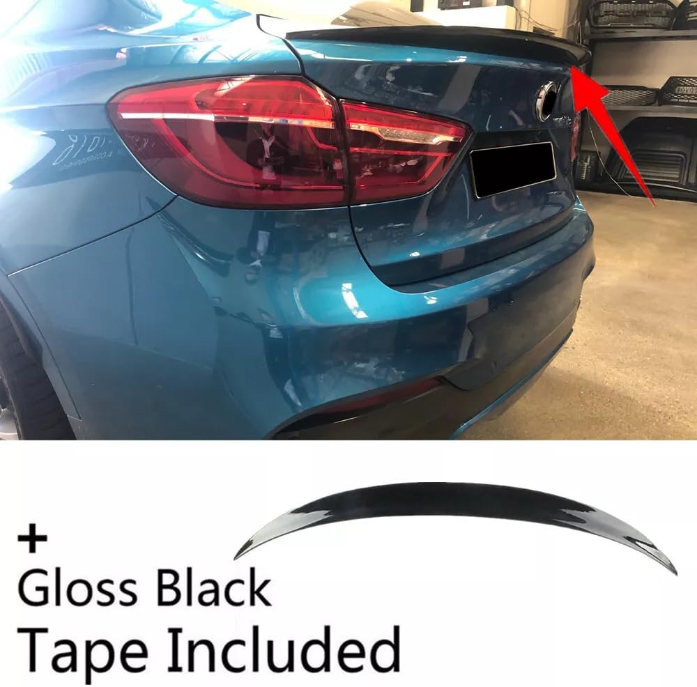 Gloss Black Rear Tail Trunk Lip Spoiler Wing Compatible with BMW X6 F16 X6M F86 2015 2016 2017 2018 2019 Accessories