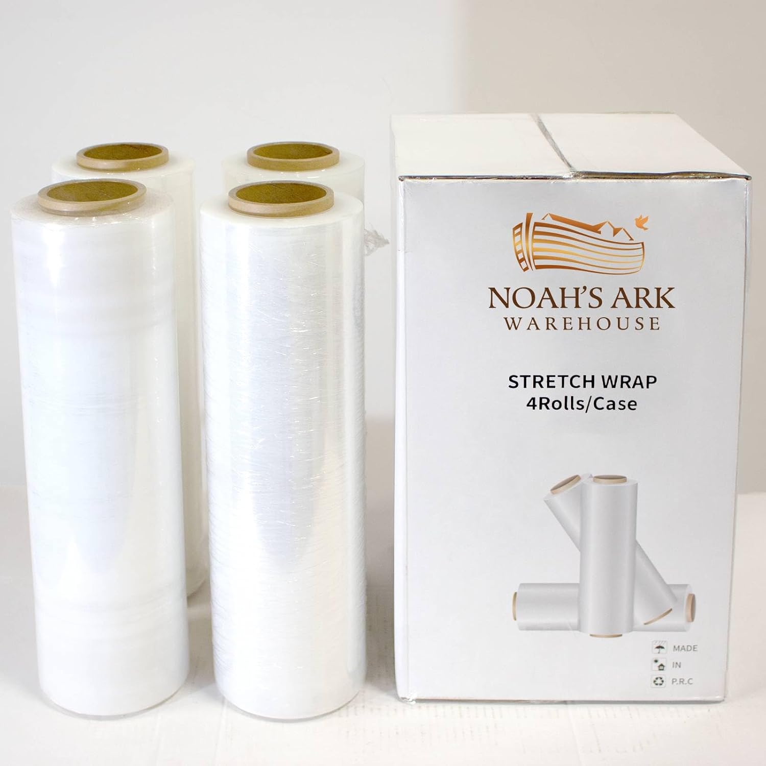 Noah's Ark Warehouse 18" x 1500FT Industrial Class Pallet Wrap, 80 Gauge Heavy-Duty Stretch Film, Clear for Warehouse Packing, Adhering Packing Moving Packaging