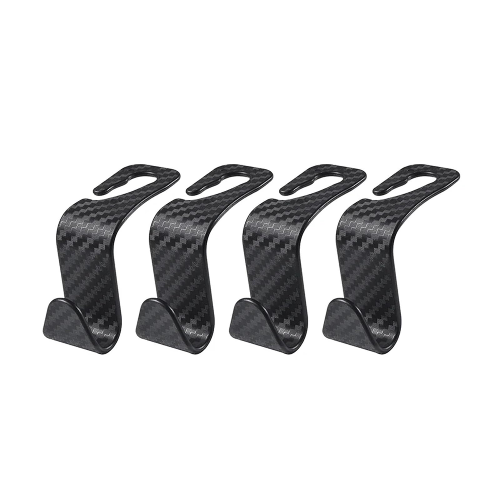 KXFVYNE 4Pcs Carbon Fibre Hook Car Headrest Back Organizer Hanger Handbag Clothes Bracket Interior Accessories(4Pcs Carbon)