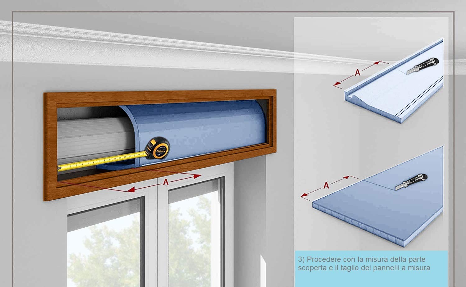 ITALFROM - Set zur Isolierung von Rollläden 100 cm (EPS-Material mit Ummantelung) Thermo-Isolierplatten für Innenräume, thermische und akustische Isolierwirkung für Rollläden, hergestellt in Italien