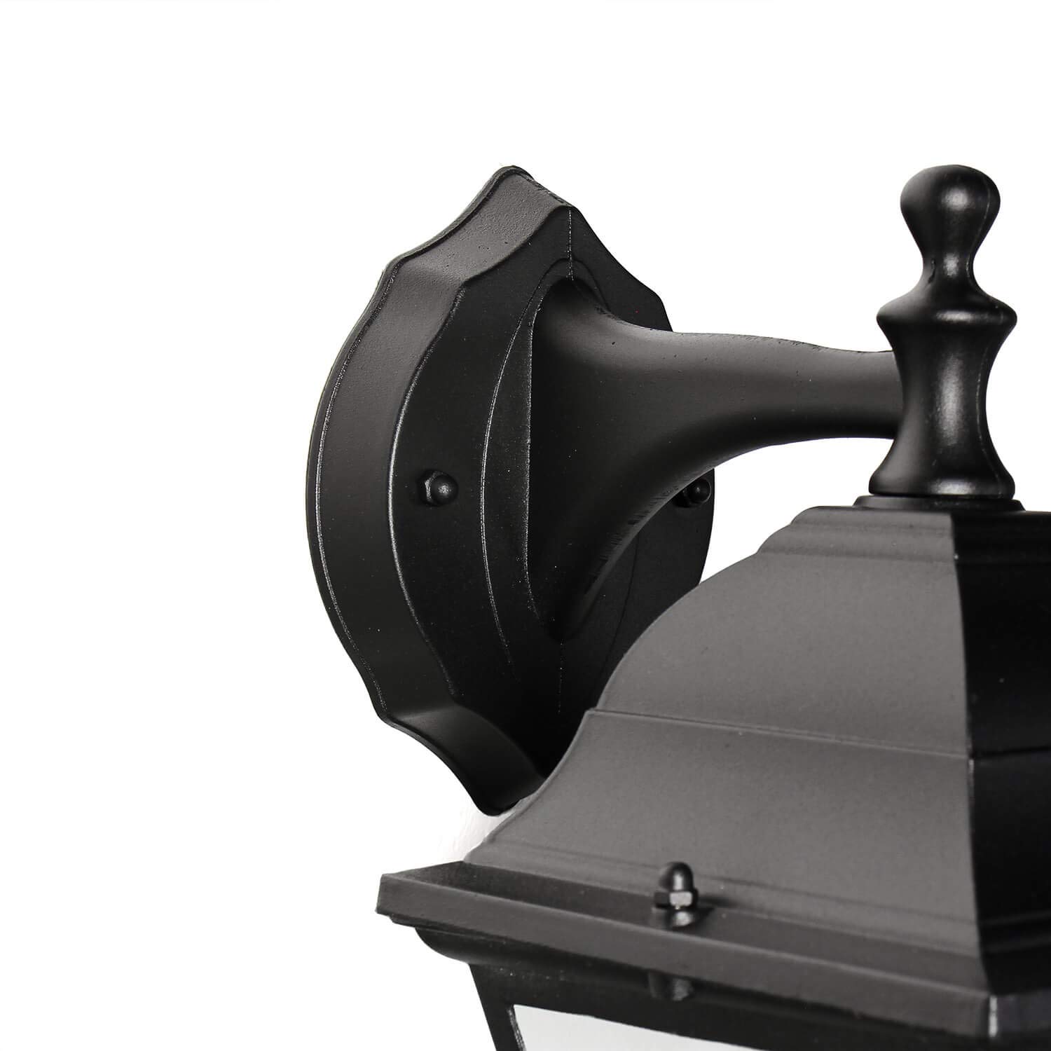 Applique da esterno in vetro alluminio nero IP44 da esterno L:15 cm E27 a sospensione lanterna da parete country house terrazza giardino TIROL