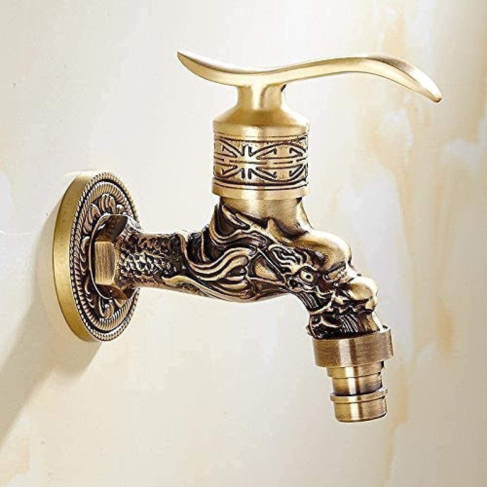 Garden Faucet Antique Brass Dragon Carved Garden Washing Machine Outdoor Faucets Outdoor Faucet JB-Tong
