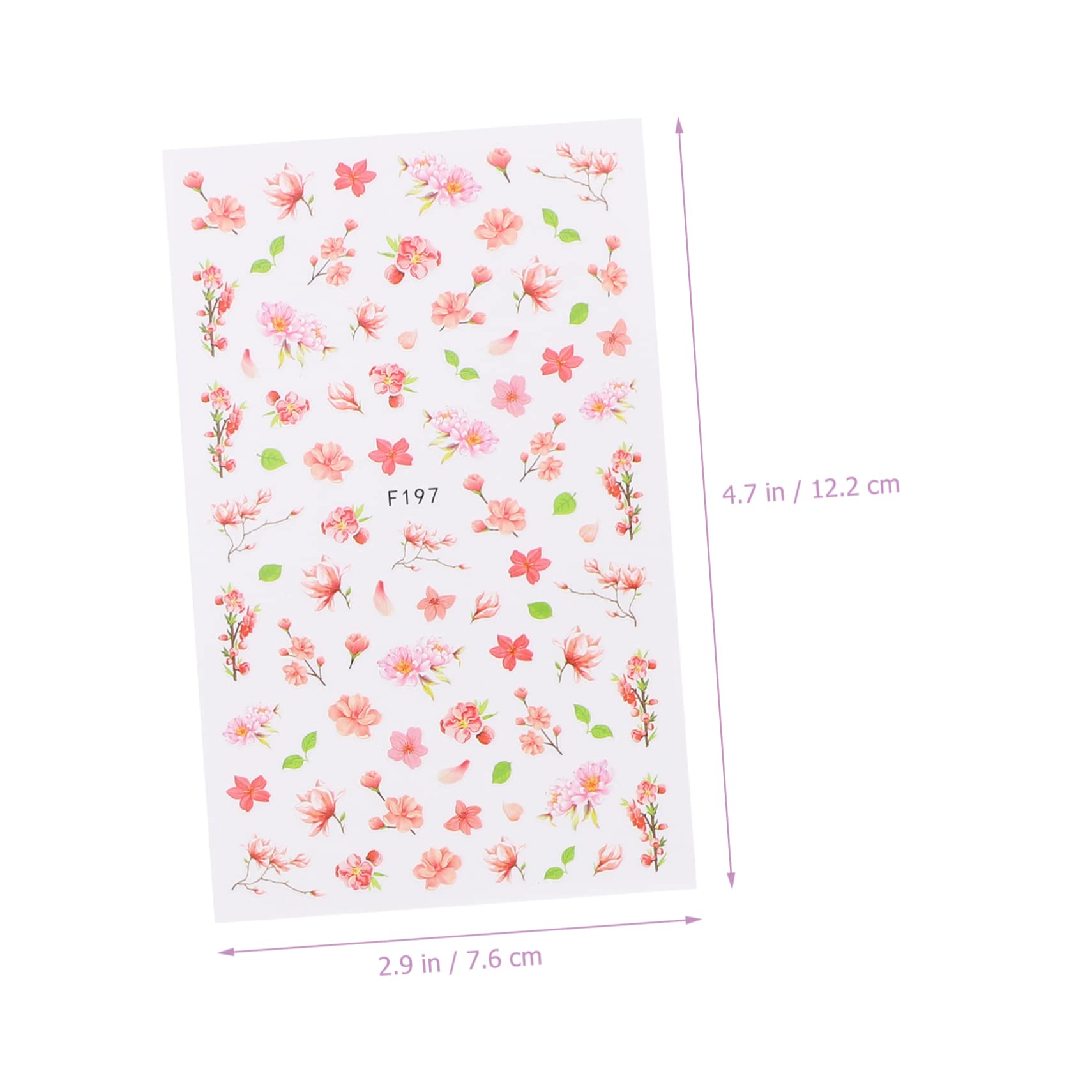 Healvian 5 Set Di Adesivi Per Unghie A Forma Di Fiore Di Ciliegio Decalcomanie in Rilievo Per Nail Art Facili Da Applicare Per Manicure A Casa 8 Fogli X 5