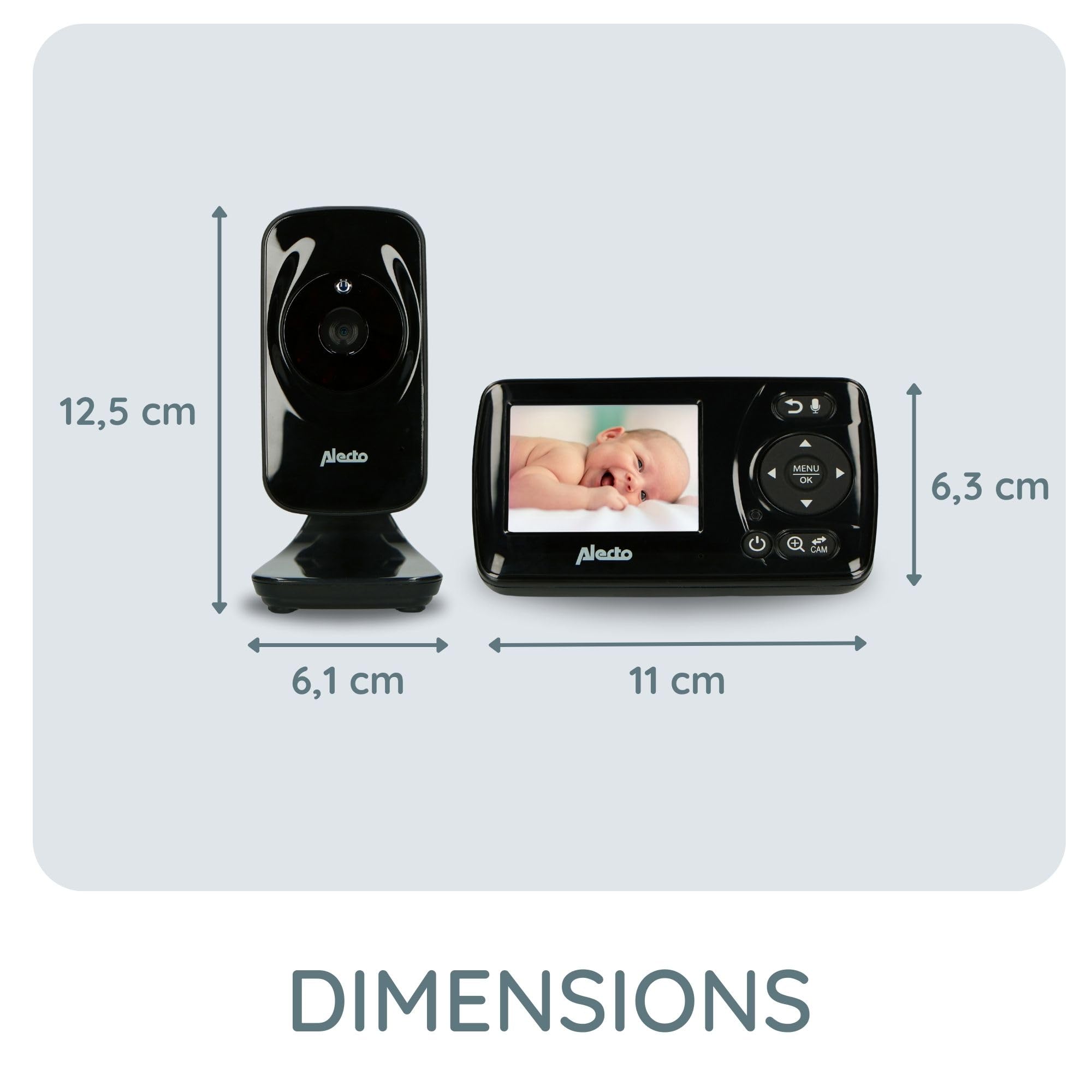 Alecto DVM71BK - Babyphone avec caméra avec écran Couleur 2,4" - Babyphone - Caméra de Surveillance numérique avec portée de 300 m - Noir