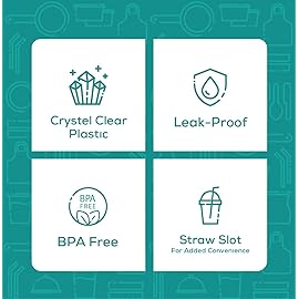 GUSTO [9 oz. - 50 Count Clear Plastic Cups With Dome Lids (No Hole), Fruit Cups with Lids for Party - Perfect for Smoothies, Milkshakes, and To-Go Beverages - (Formerly Comfy Package)