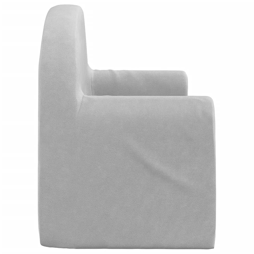 vidaXL Kinder Schlafsofa 2-Sitzer, 2-in-1 Kindersofa mit Schlaffunktion, Kindersessel Sofa Abnehmbarer Bezug, Kindercouch Couch Kindermöbel, Hellgrau Weicher Plüsch