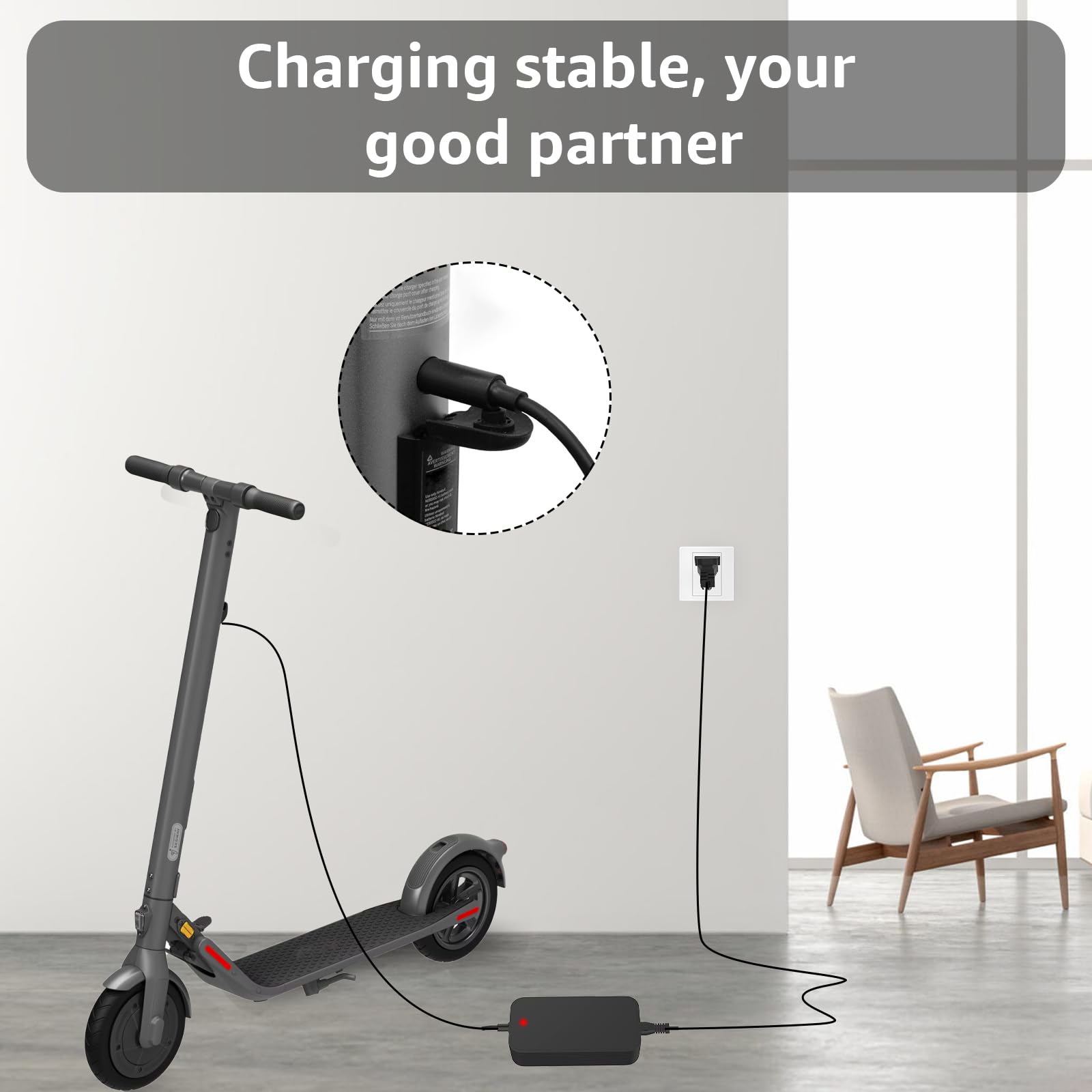 Norward 42V 1.7A for Ninebot Scooter Charger Compatible with Segway Ninebot Electric Scooter ES2 ES4 E22 ES1L Charger