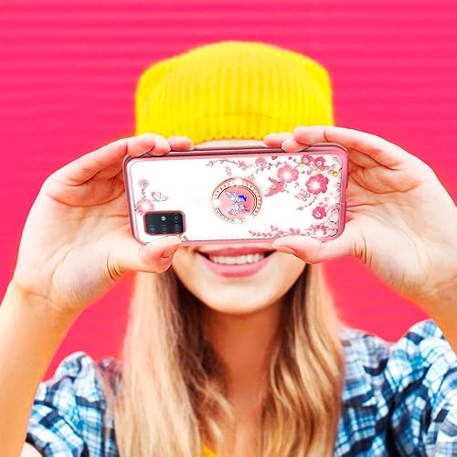 Miniatura 7 de nancheng Funda para teléfono Samsung Galaxy A51 5G (no 4G) para niñas y mujeres, bonita funda transparente de silicona suave con anillo de atril,