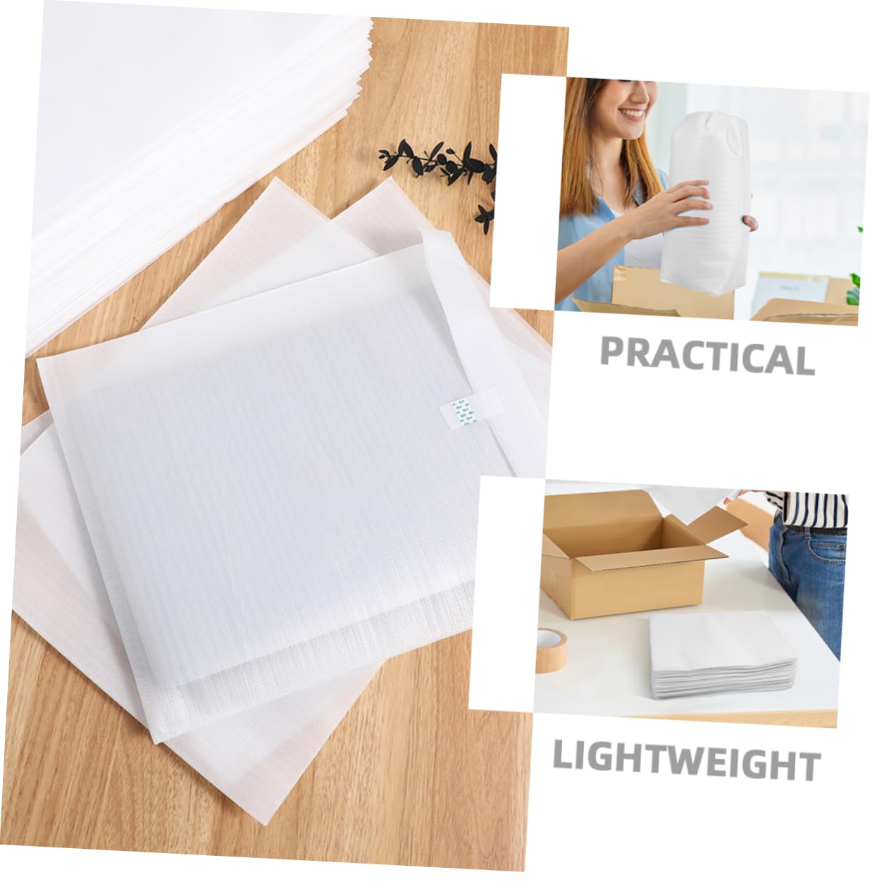 DOITOOL 200pcs Bubble Packaging Bag Pouches Size Foam Thick Cushioning Wrapping Moving Mousse Cushion Wrap for Glasses Shipping Cushion Wrap for Dishes White Pearl Cotton