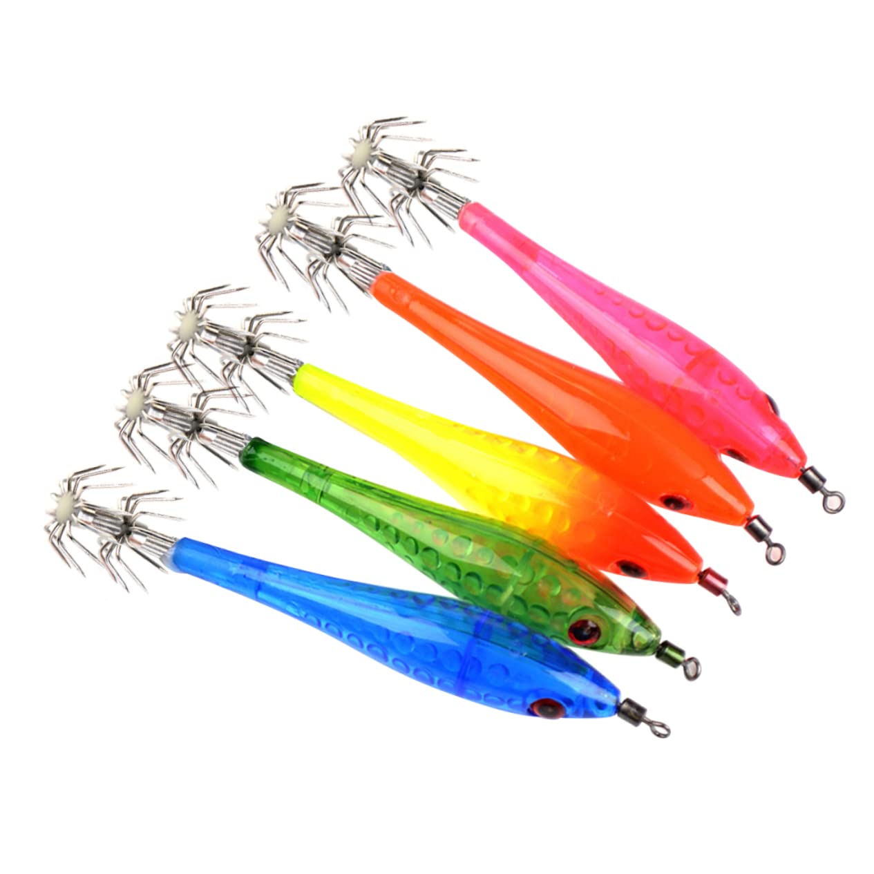 WOONEKY 3 Set di Esche Artificiali con Misti Luminosi Notturni per La Pesca in Acqua Dolce 5 Pezzi*3