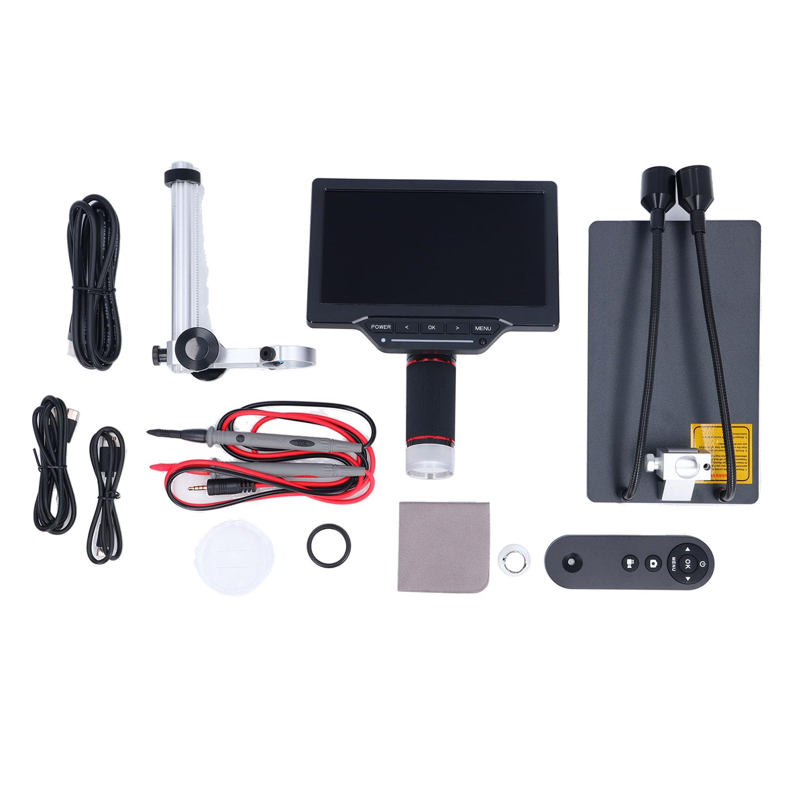 Microscopio Digital ElectróNico Led De 7 Pulgadas, Microscopio De Soldadura 1080p HD 528x, Kit De Microscopio BiolóGico, Microscopio BiolóGico Repaie ElectróNico