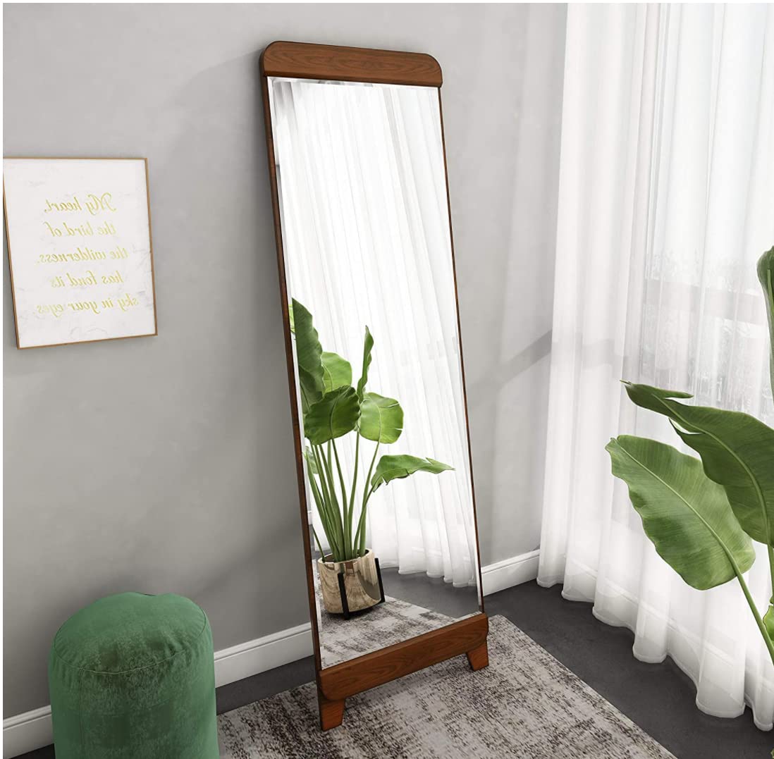 Honyee Full Length Mirror, Wooden Framed Mirror, Floor Mirror Full Body