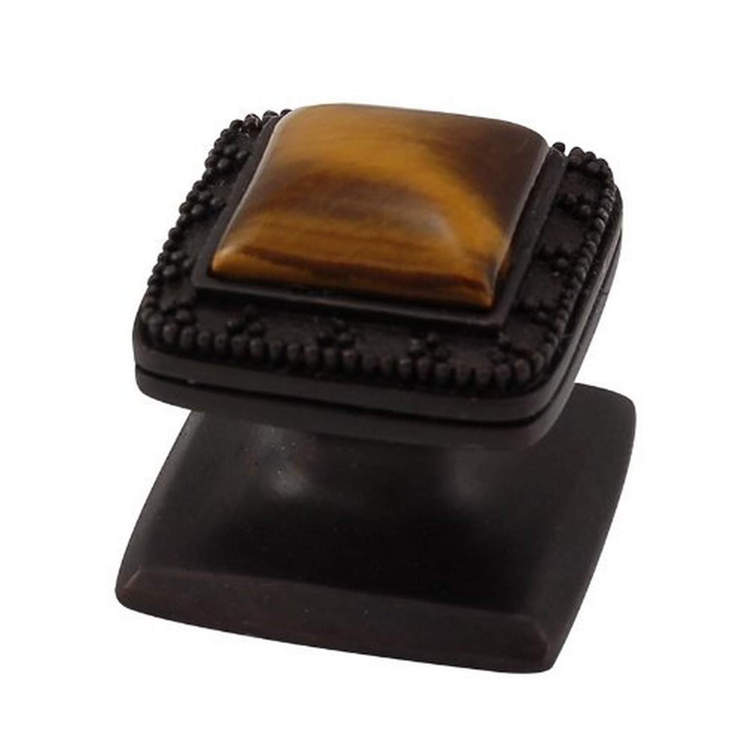 Vicenza DesignsVicenza Designs K1144 Gioiello Square Stone Insert Style 1 Knob, Tiger's Eye, Small, Oil-Rubbed Bronze
