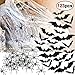 Produktbild HOWAF 3 Packungen Halloween Spinnennetz Spinngewebe Halloween Deko für draussen, Garten, Hof mit 60 Schwarze Spinnen und 60 3D Fledermaus Wanddeko Aufkleber für Halloween Party Dekoration