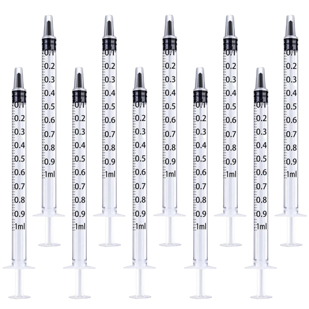 Medi+Express 1ml Luer Slip Tip Syringes Pack of 100 Sterile Individually Sealed Medicine Syringe 1ml | Silicone Oil & Rubber Free 1ml Syringes without Needle for Medical, Mesotherapy (1ml Slip Tip)