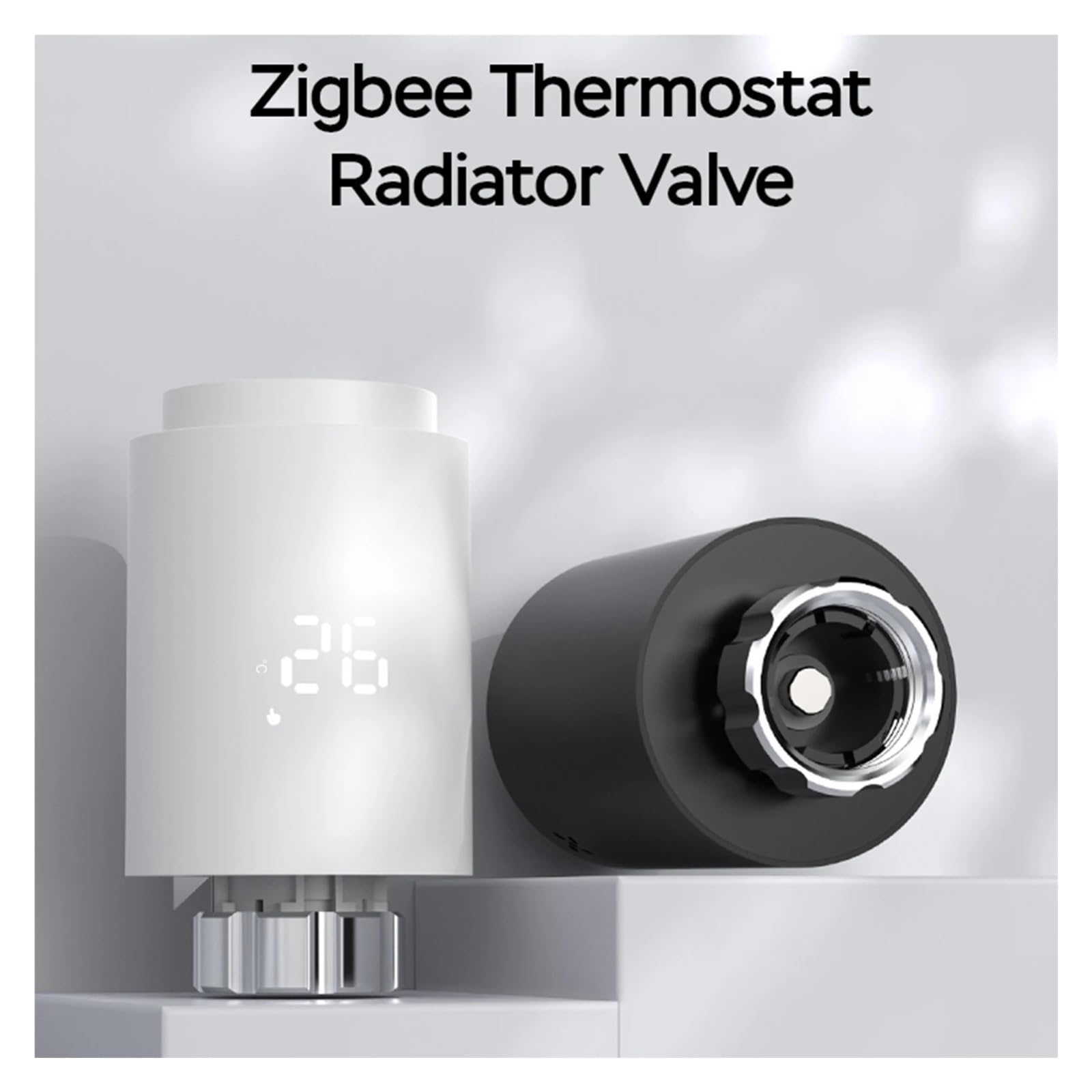 Inteligentny Termostat, Siłownik Grzejnikowy, Regulator Zaworu Termostatycznego TRV, Współpracuje Z Informacja O ZgodnośCi(Black)