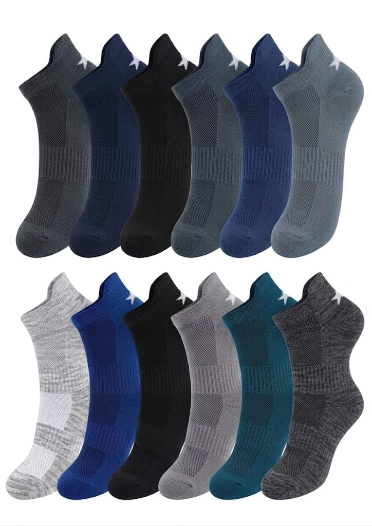 chetubaba Men's Cotton Plus Spandex Ankle Length Socks, Sports Ankle Length Socks For Sneaker & Running Workout,breathable Anti Odour & Anti Bacterial Sock Multi colour-picture-17
