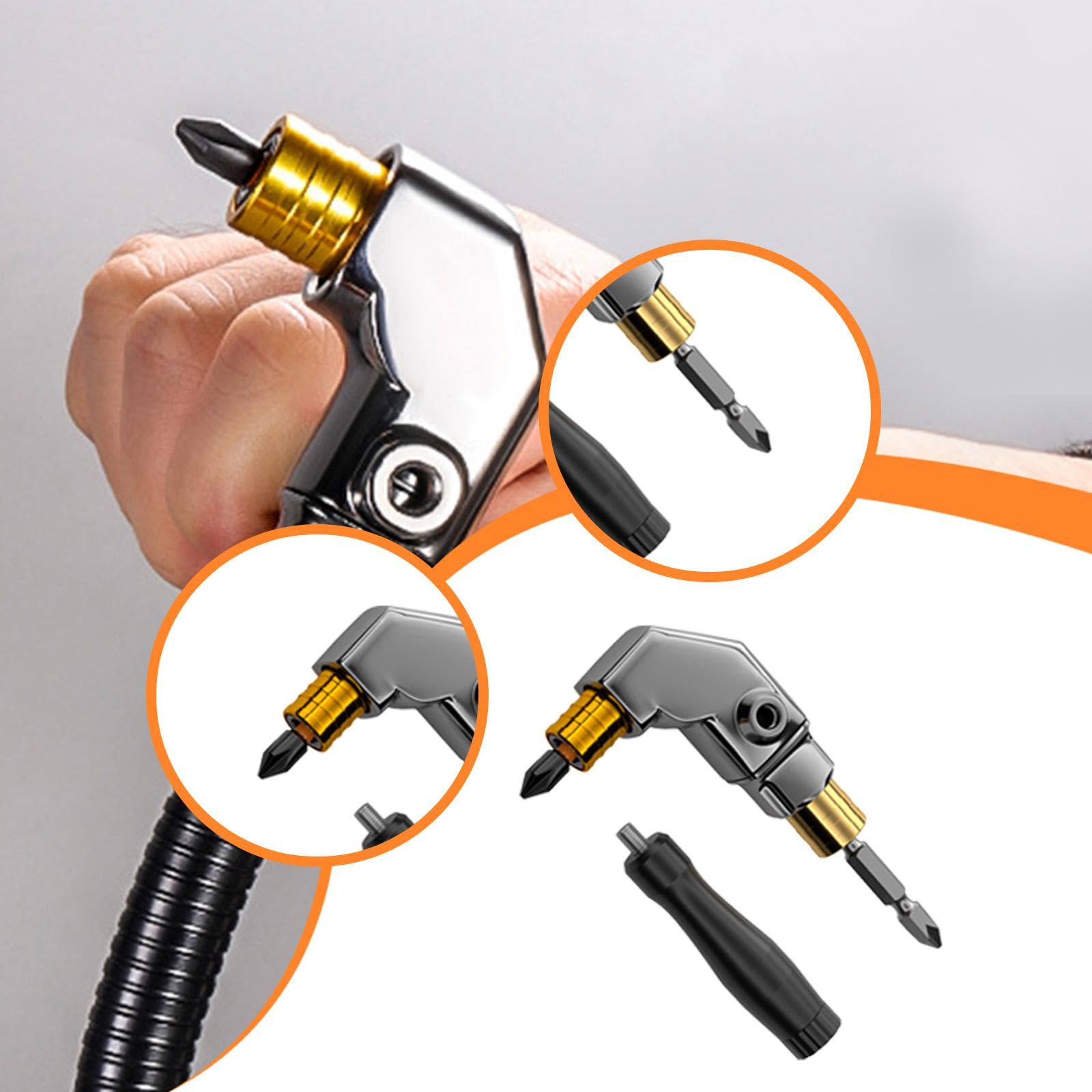Adaptador de ángulo Recto para Taladro Eléctrico, Accesorio para Herramienta de Extensión, Pieza Convertidora, Acero de Alta Resistencia, Adecuado Par, S