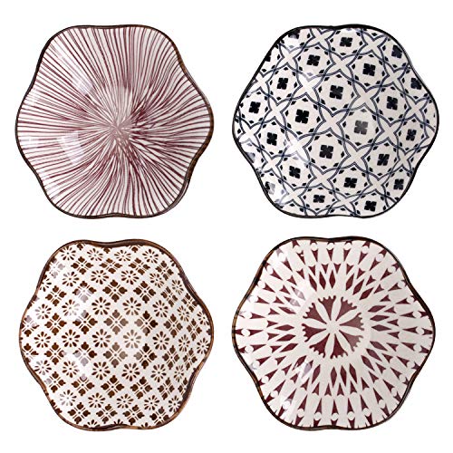 VanEnjoy Modern Style Soy Sauce Cups Japanese Dipping Bowl Soy Sauce Seasoning Dishes Soy Dipping Sauce Dishes Set of 4