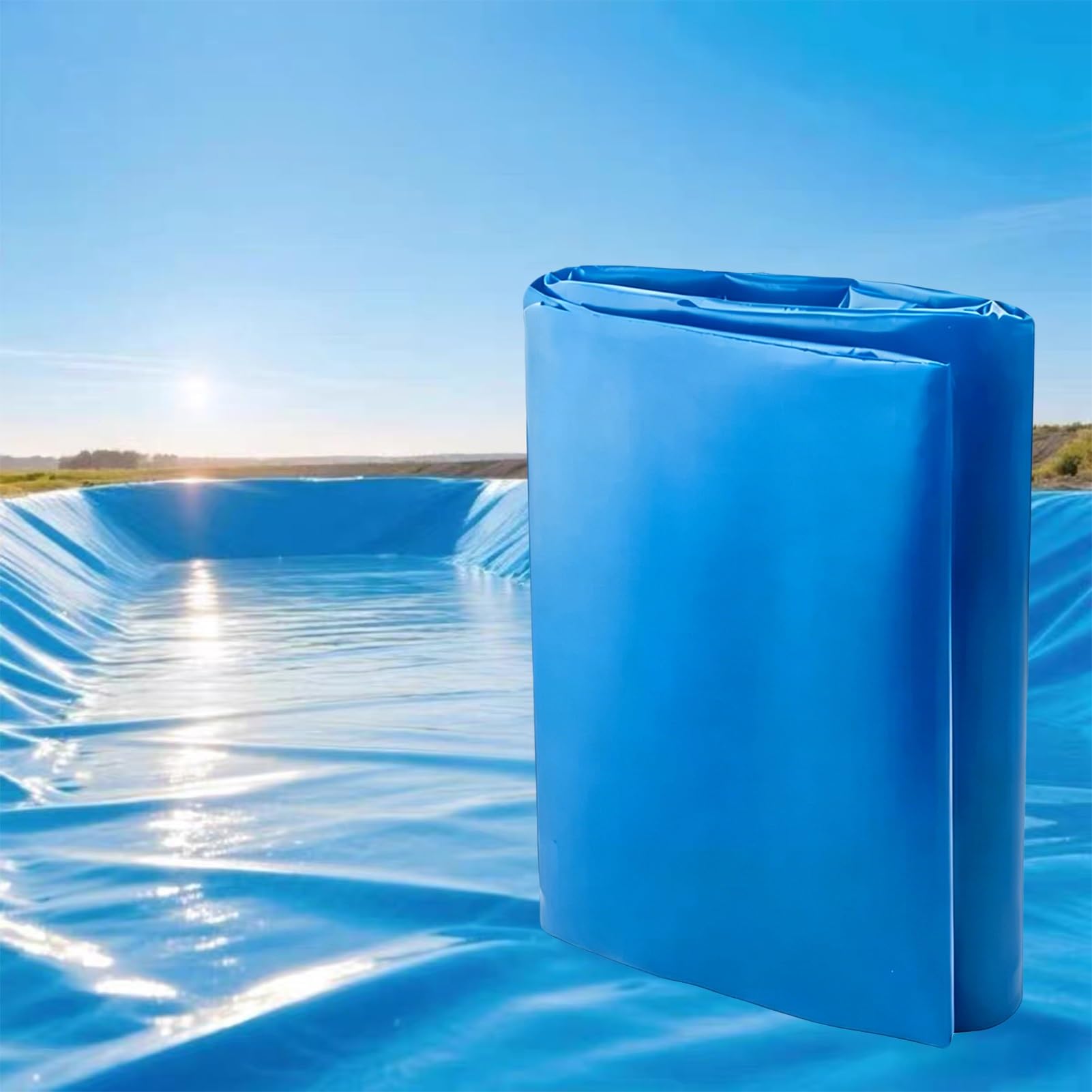 Flexible Blue Pond Liner Underlayment, 2x3m 3x4m 4x6m 6x8m 7x12m Heavy Duty Water Storage Liner, UV Resistant Leakproof Membrane for Fish Pool, Garden Landscape, Fountains(5x12m(16.4x39.3ft))