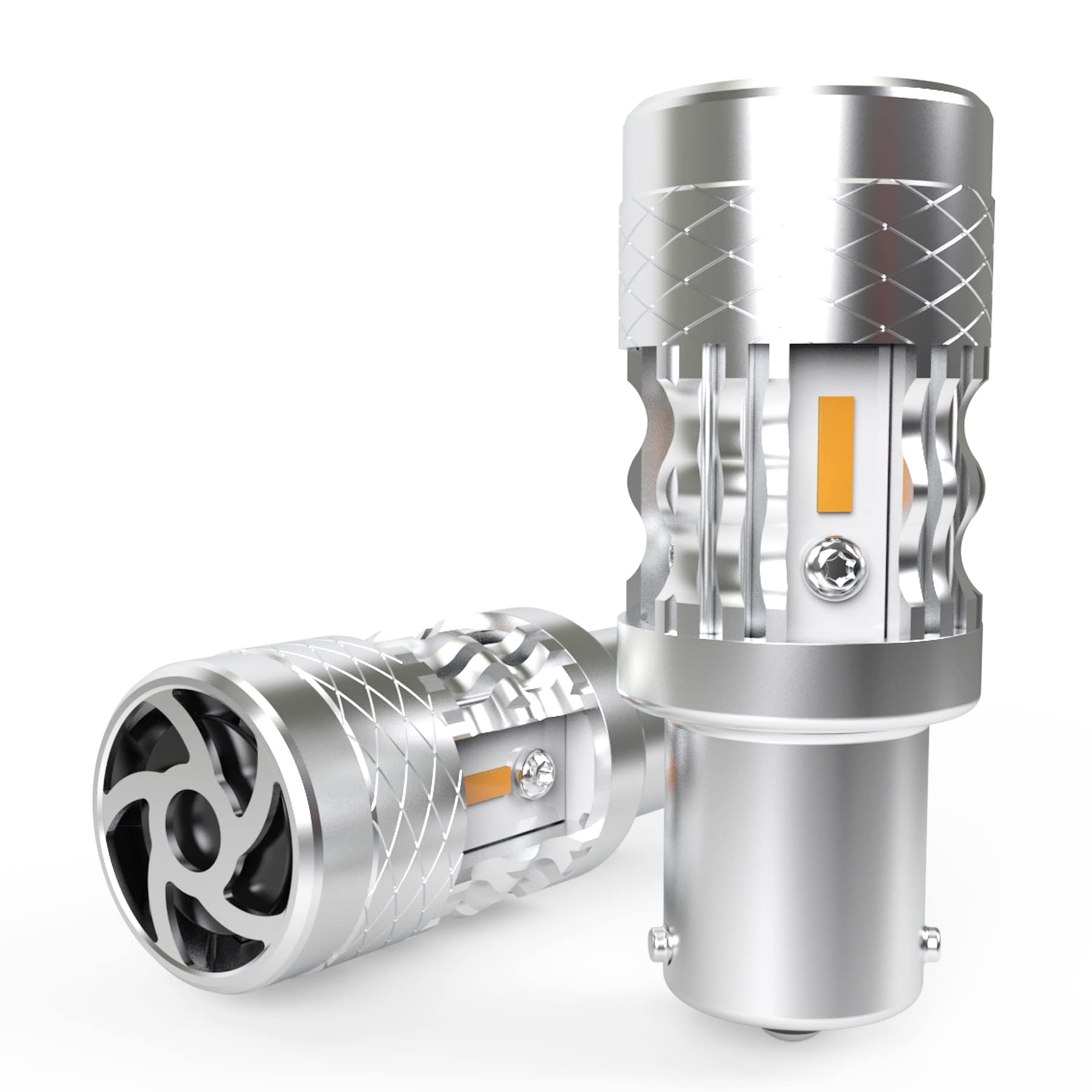 BAU15S 581 PY21W Lampadine LED Giallo Ambra, 382 P21W bau15s Lampadina per Auto 4000LM 500% Luminosità Canbus Senza Errori per Indicatori di Direzione Anteriori o Posteriori, Confezione da 2