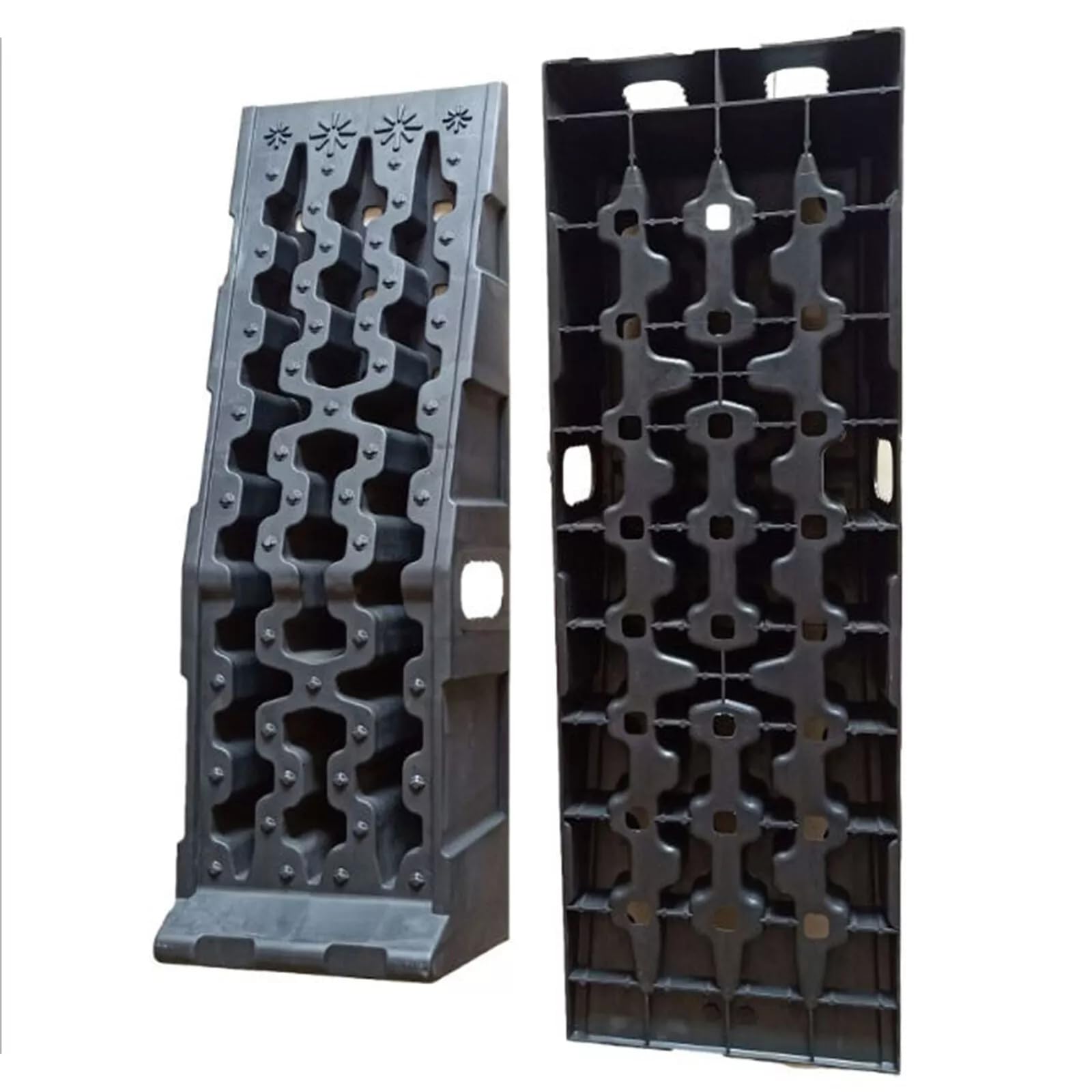 Juego de rampas para coche, 2 unidades, rampa de acceso de plástico, plataforma de entrada de coche, hasta 245 mm, 7,25 toneladas por par de capacidad de carga