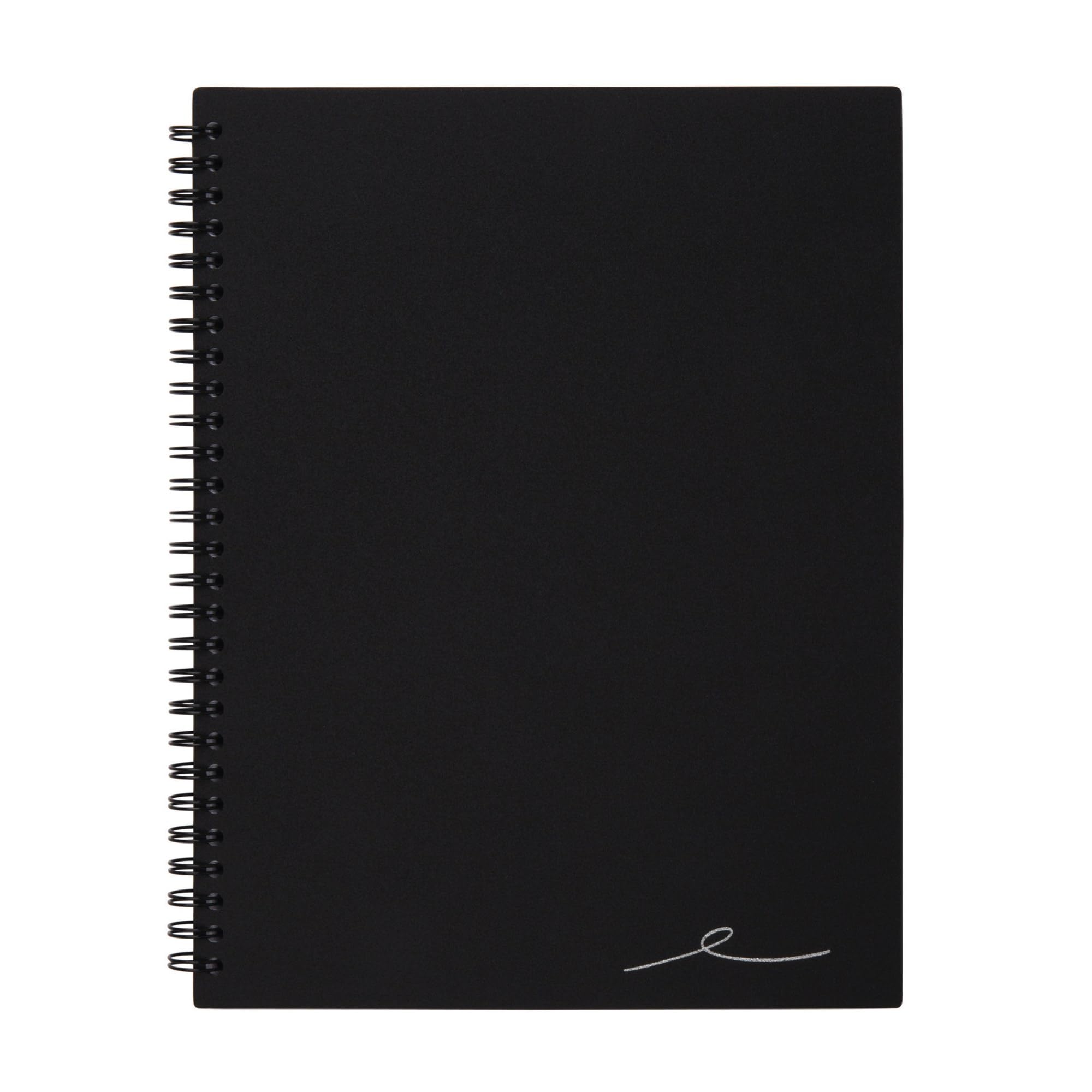 Office Depot Wirebound Notebook, 7 1/4in x 9 1/2in, 1 Subject, Narrow Ruled, 160 Pages (80 Sheets), Black, ODUS1402-026