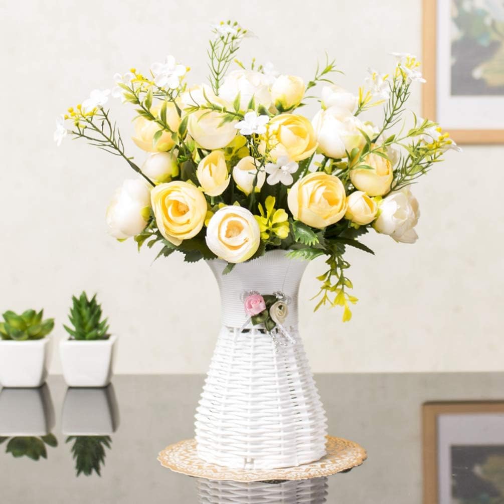 造花 バラ ローズ 花瓶付き 観葉植物 本物にそっくり 美しい プレゼント お祝いに 結婚式 枯れない花 喫茶店 イエロー A 59 以上節約 リビング お部屋が明るくなる 玄関 置物 ベランダ