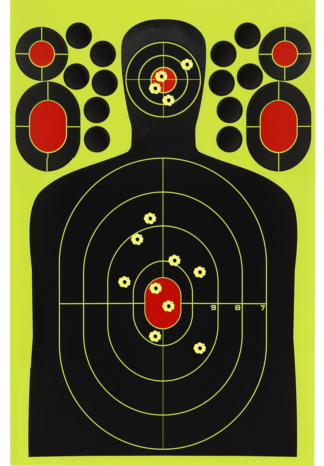 Aonxi 14.5 * 9.5 inch 25 Pack Self Adhesive Shooting Target, Reactive Sticker Targets, Visible Instant Feedback, Cover-up Patches, Shooting Target for Gun, Pistol, Rifle, Bb Gun, Pellet Gun, Airsoft