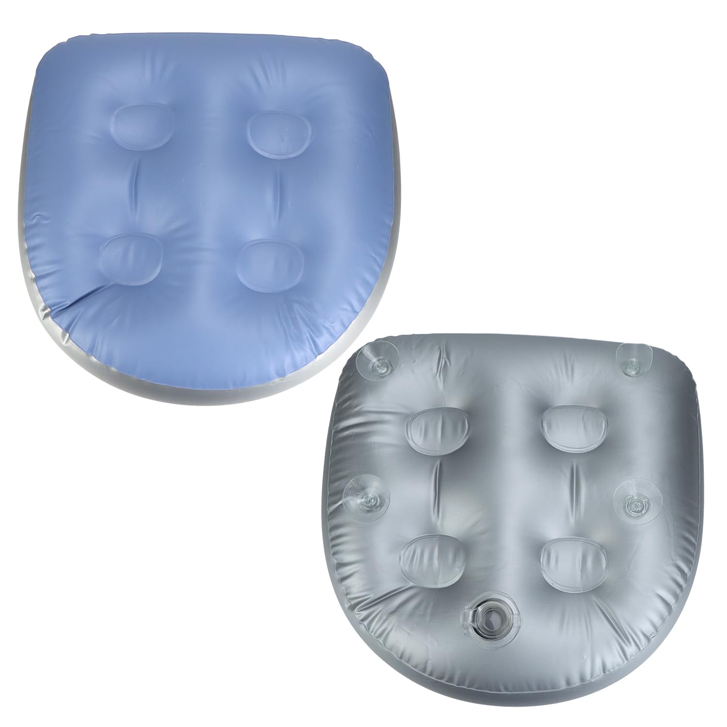 QWORK® 2 Piezas Cojín de Asiento Inflables, Cojines de Asiento de Bañera, Cojín de Piscina Inflable con 4 Ventosas