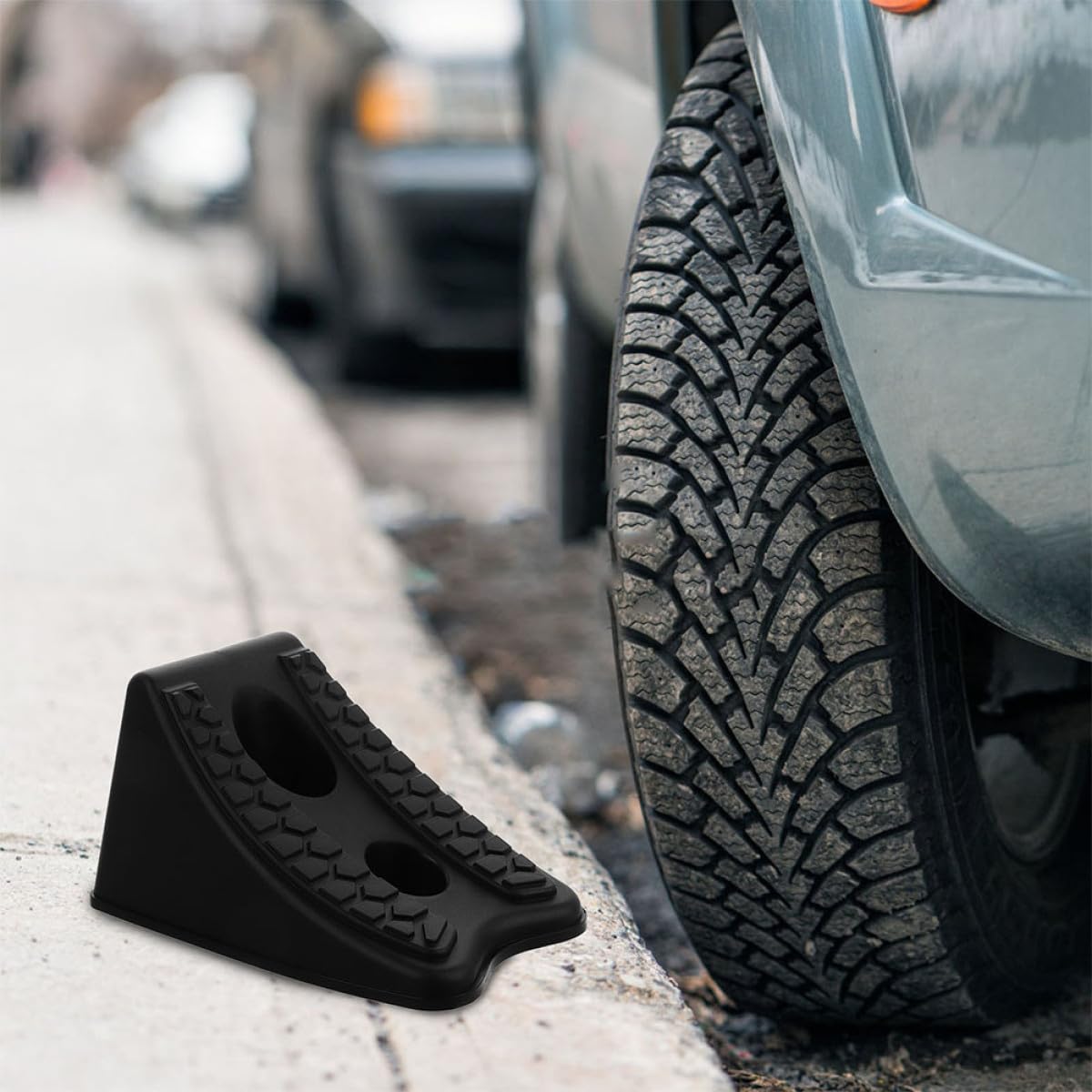 Calzos Piezas Que Proporcionan Estabilidad 2 Todoterreno en Vehículos para de Plástico Negro y Posicionamiento Preciso Neumáticos para Coches Mantenimiento y Aparcamiento