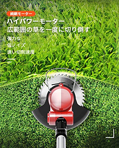 コードレス芝刈り機24V電動芝刈り機バッテリー2セクション芝刈り機、グラススクレーパー/エッジトリマー/小型芝刈り機、雑草トリマー、長さ調節可能、強力で軽量、電動シェーバー、低木/低木 4枚目