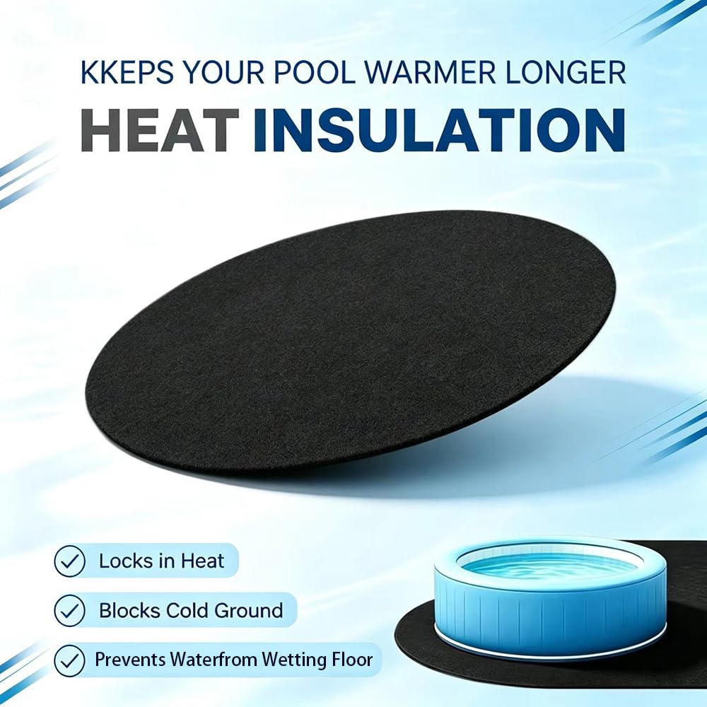 Anyingkai Tapis de Sol pour Piscine Ronde 4m, Tapis Piscine Hors Sol AntidéRapant et Ultra Absorbante, Pliable Tapis sous Piscine Hors Sol, Tapis Spa pour L'extérieur et L'intérieur