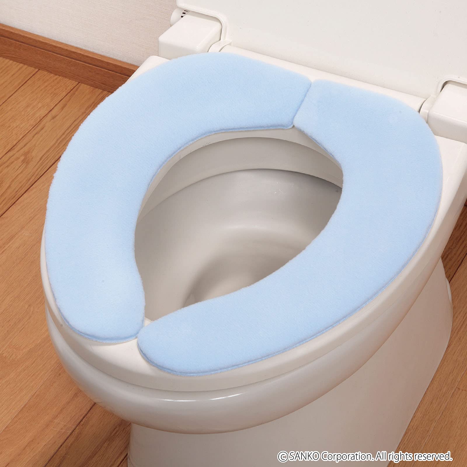 Adsorption toilet seat cover with deodorant function (blue)