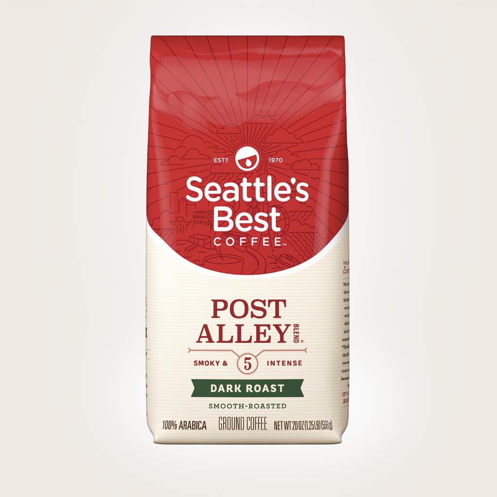 Seattle’s Best Coffee Post Alley Blend Dark Roast Ground Coffee | 20 Ounce Bags (Pack of 6)