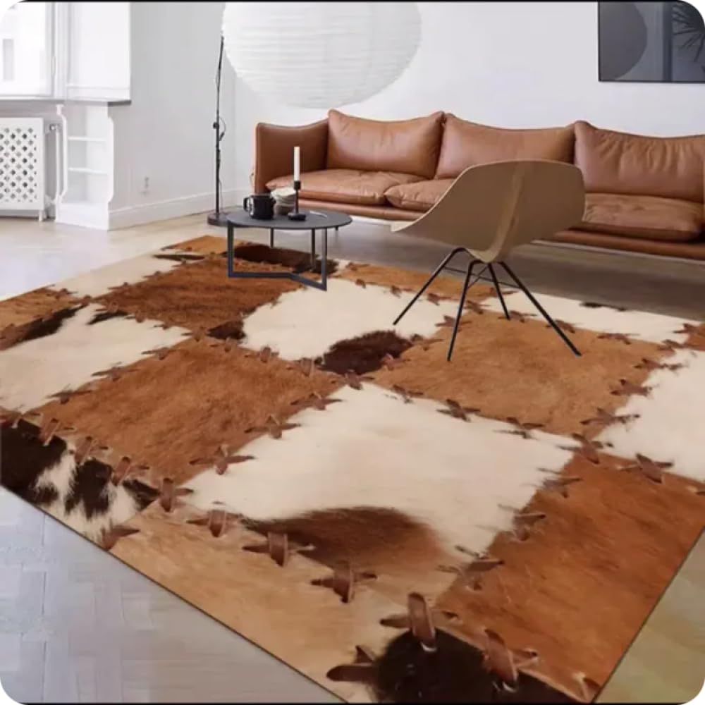 Tapis Modernes en Fausse Peau De Vache Décoration Intérieure Tapis De Salon Tapis De Chambre Tapis De Chevet Tapis De Canapé 160x230cm