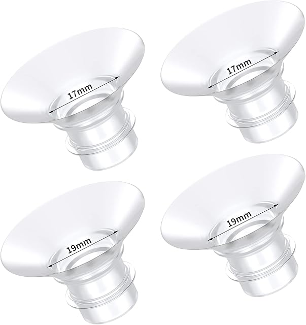 TOVVILD Flange 17mm 19mm Inserts Compatible with Momcozy/Motif Luna/Ameda/Bellababy Pump Parts Replace, Wearable Breast Pump Shield/Flange Insert to Reduce 24mm Down to 17mm/19mm, 4pcs, Pack of 4