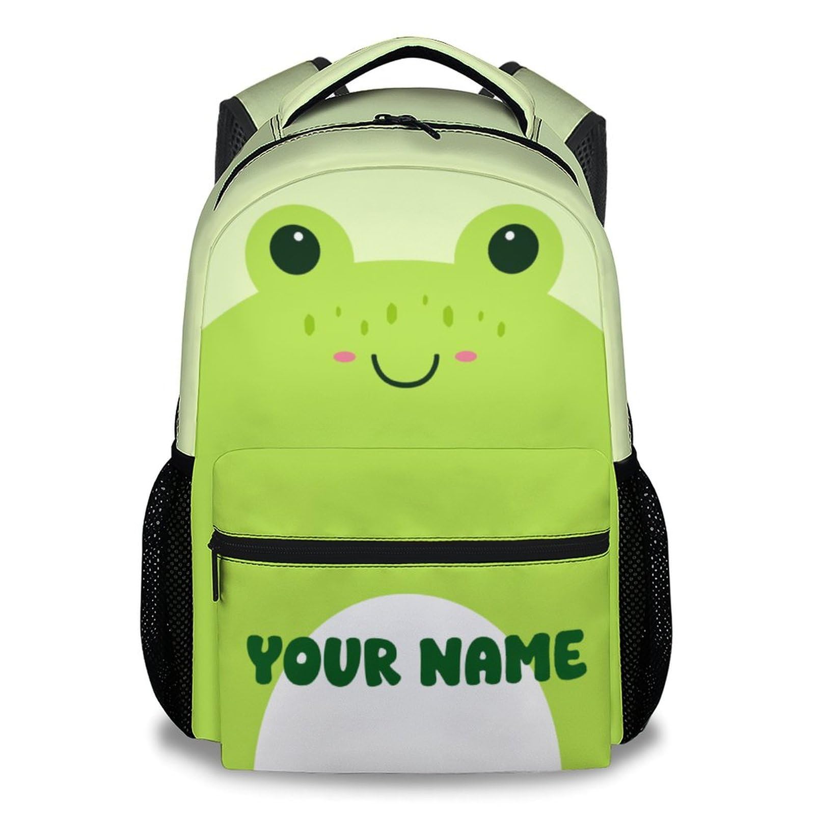 UNIKITTY Personalized School Backpack for Girls Boys, Frog Backpack for School, Preschool Backpack for Kids, Cute Backpack Features Adjustable