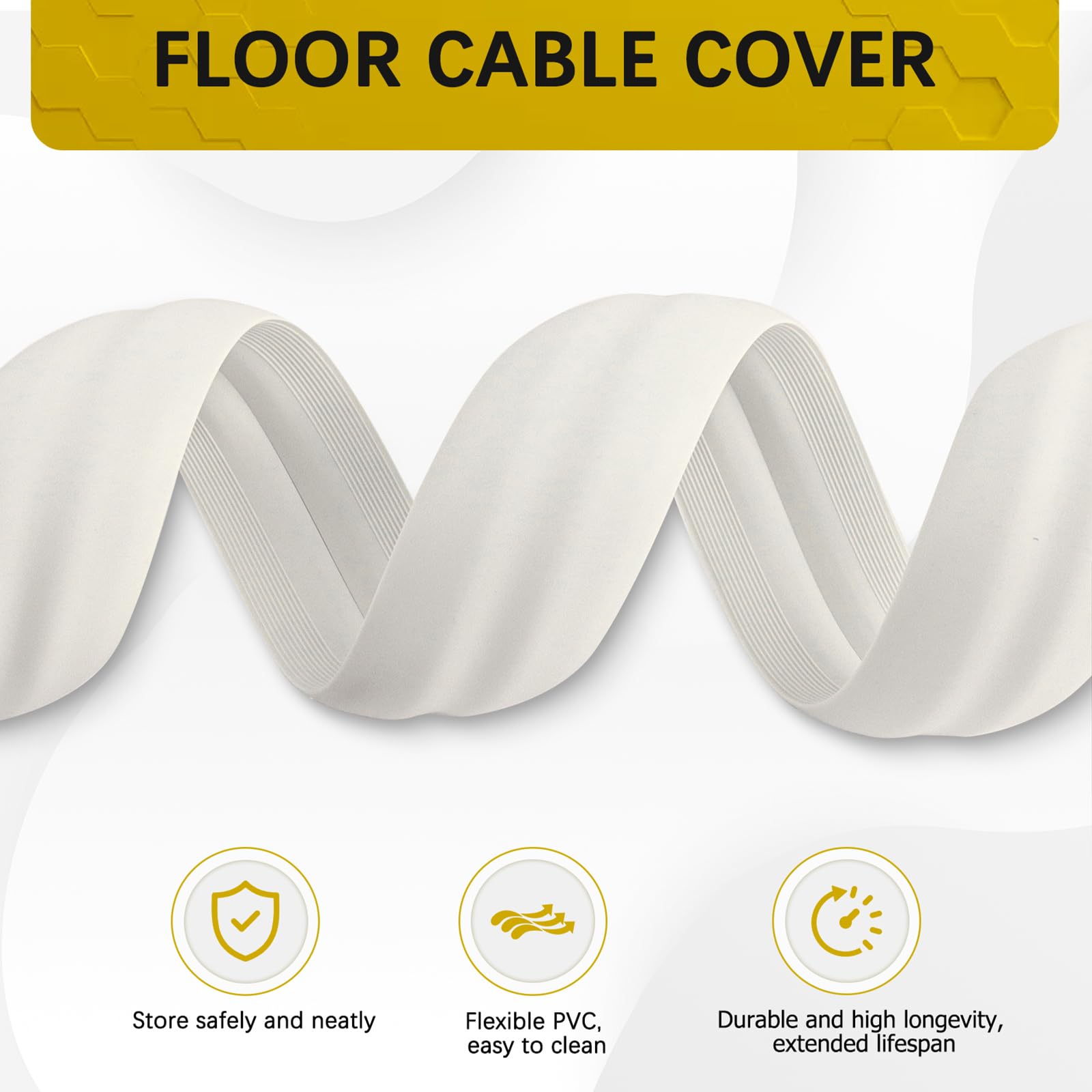 Conducto para Cables de Suelo, Puente para Cables, Conducto para Cables de Alimentación Plano, Fácil de Cortar para El Hogar, La Oficina, La Escuela, Conciertos