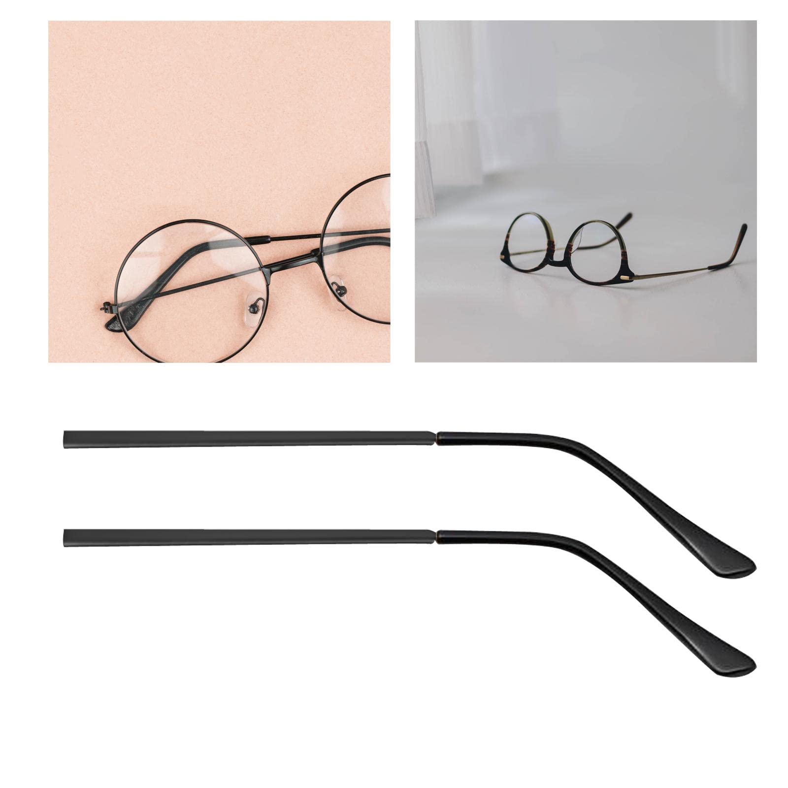 6X 2X Patillas de Repuesto Rectas Patillas de Repuesto Cómodas Puntas de Metal para Gafas Partes de Montura de Brazo Piezas de Calcetines para Orejas