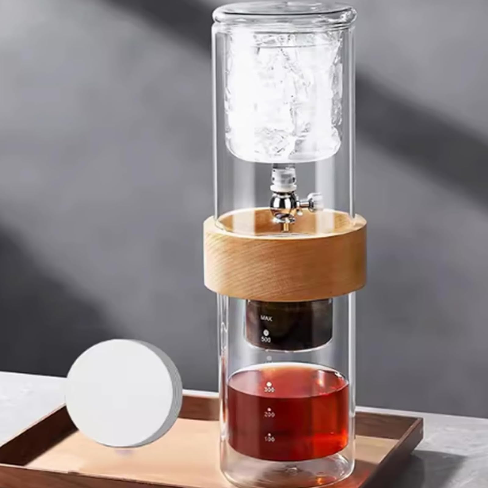 Ekspres Do Kawy Cold Brew Drip, 500ml Wieża Do Parzenia Z Szkła | Zawór regulacyjny przepływu do domu i kawiarni