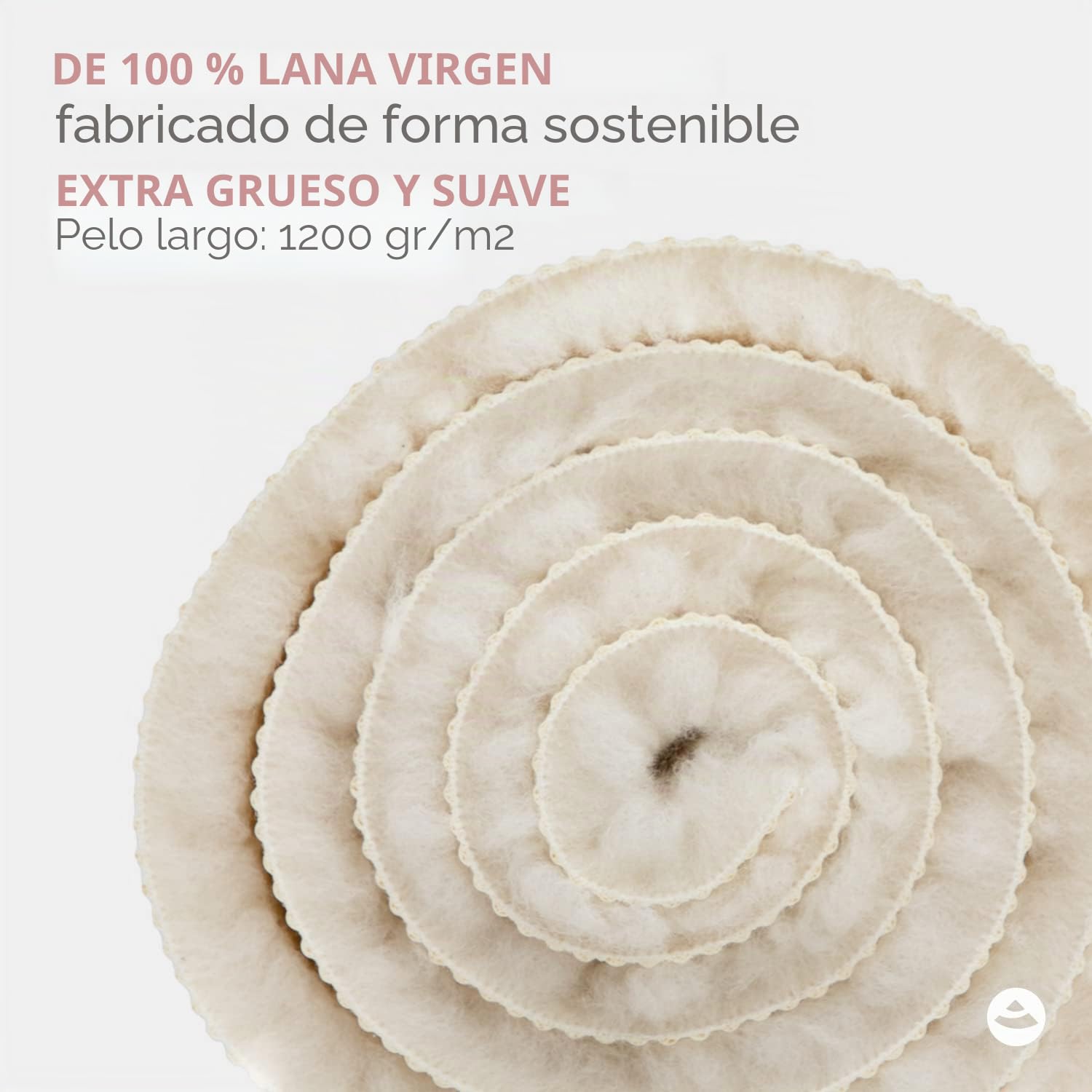 Bodhi VISHNU - Esterilla de yoga de lana virgen natural, 100% lana virgen de oveja (1200 g/m²), suave y aislante