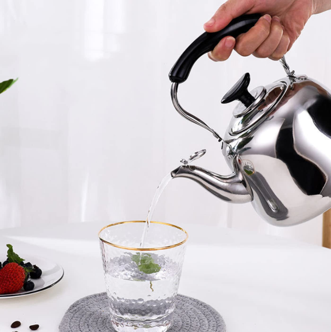 3L 4L 5L 6L 7L stufa Top bollitore da tè, teiera in acciaio inox per casa e cucina, bollitore a fischio, adatto per tutti i tipi di piano cottura/stufa, 7L