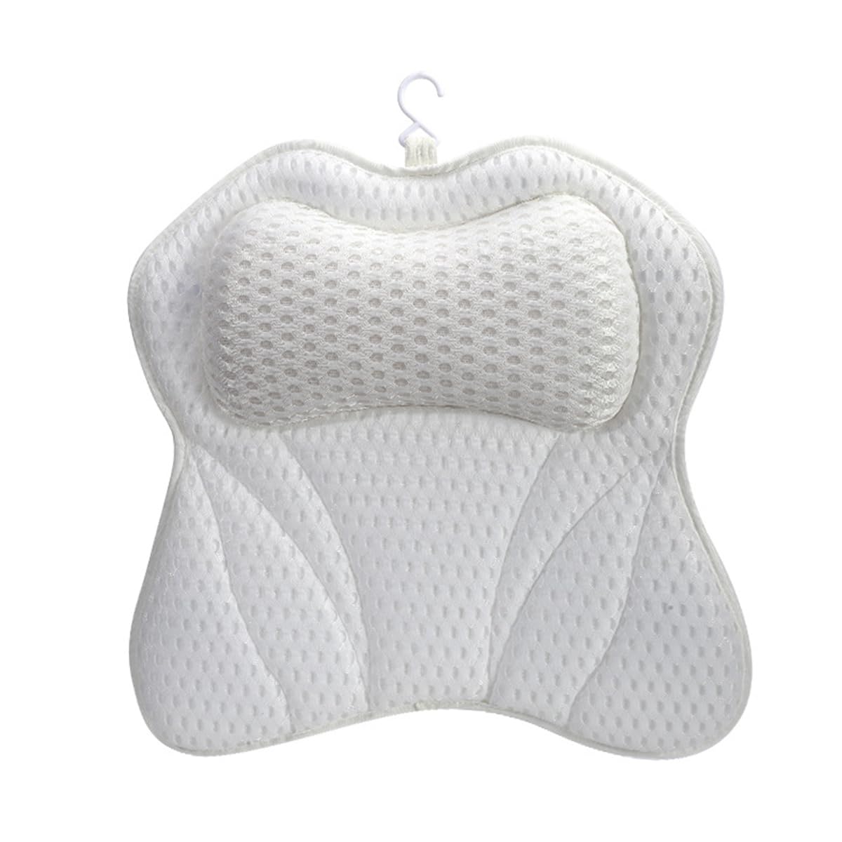 Alnicov Oreiller Ergonomique pour Appui-tête de Bain avec ventouses puissantes, Convient à Toutes Les baignoires, Jacuzzi et Spa à Domicile (Blanc)