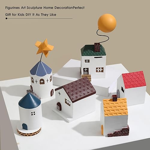 Miniatura 5 de Alcancía para adultos y niños, caja de ahorro de dinero en forma de casa, escultura de cerámica, Alcancias de Dinero para Niños, estatua de resina,