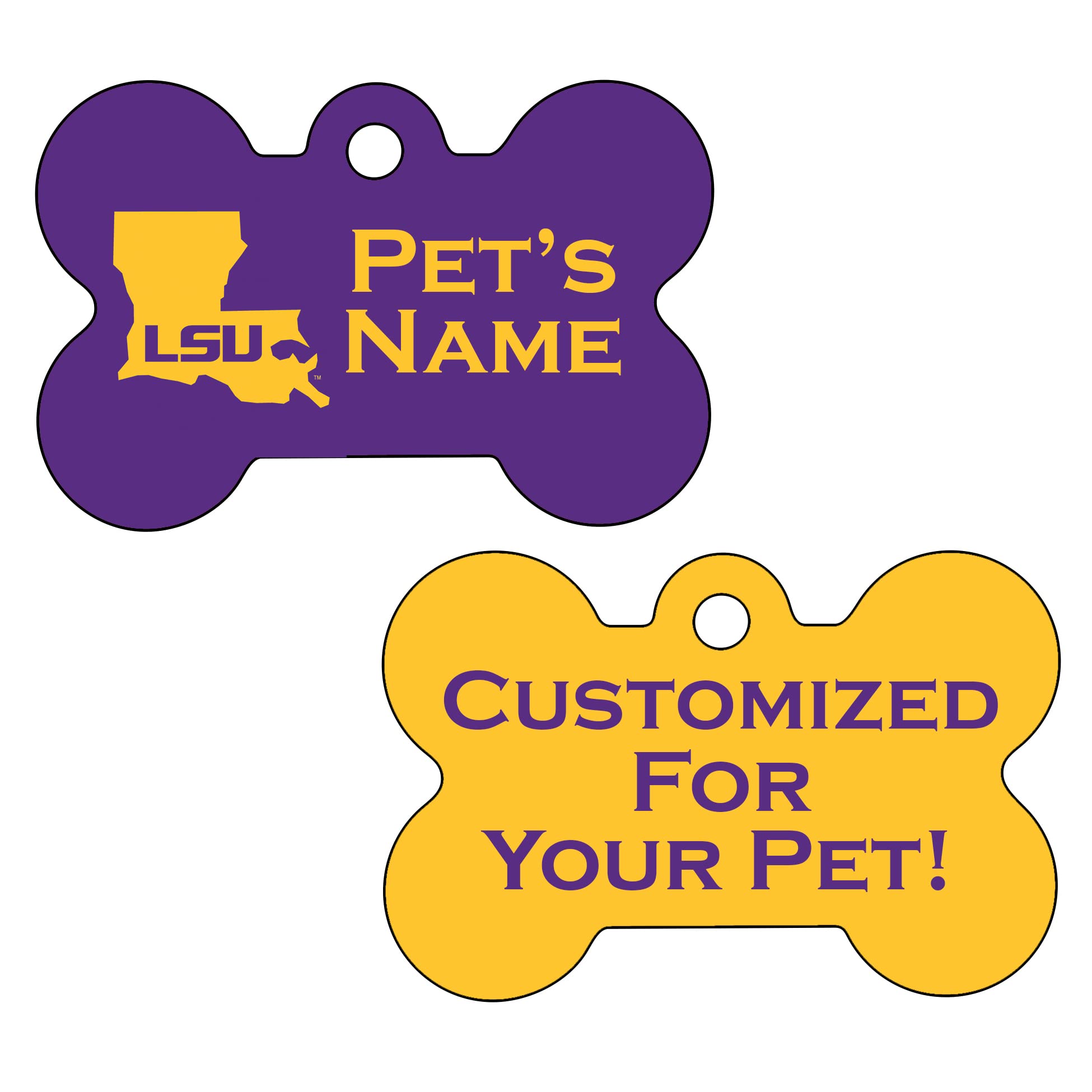 LSU Tigers 2-Sided Pet Id Dog Tag | Officially Licensed | Personalized for Your Pet