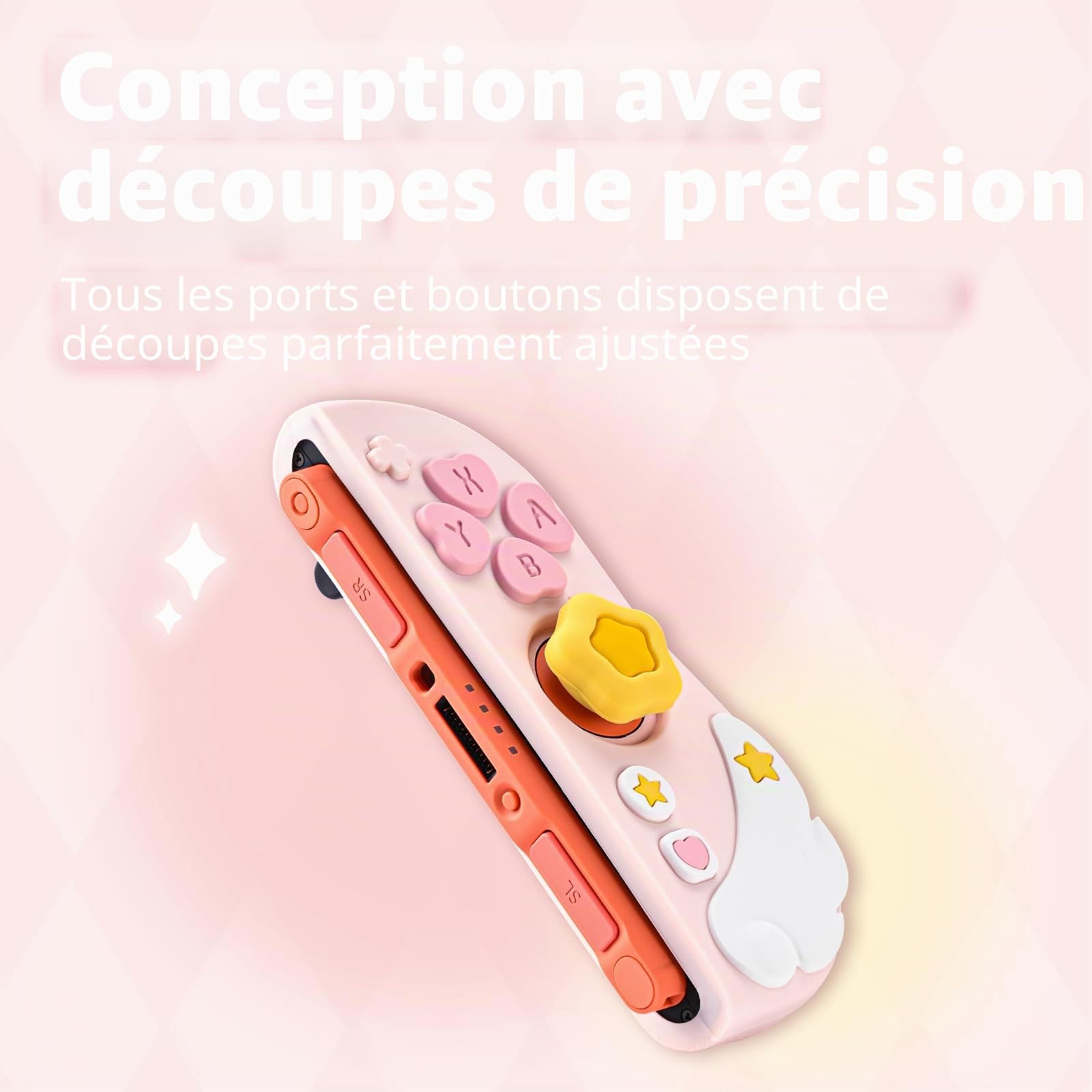 GeekShare Coque de protection en silicone compatible avec Switch 2, résistante aux rayures, coque de protection en silicone souple séparable, pour joystick avec 2 capuchons de préhension pour pouce