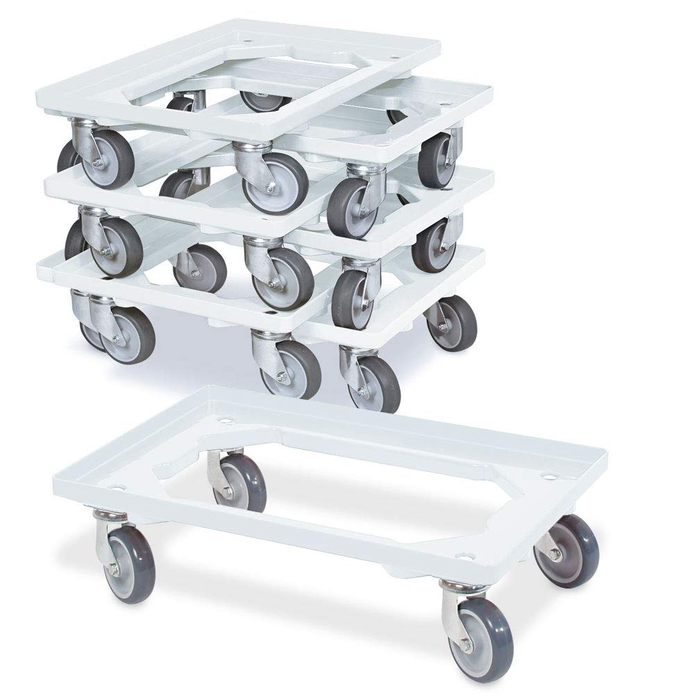 7 x rodillos logísticos para recipientes 600 x 400 mm, capacidad de carga 250 kg, color blanco