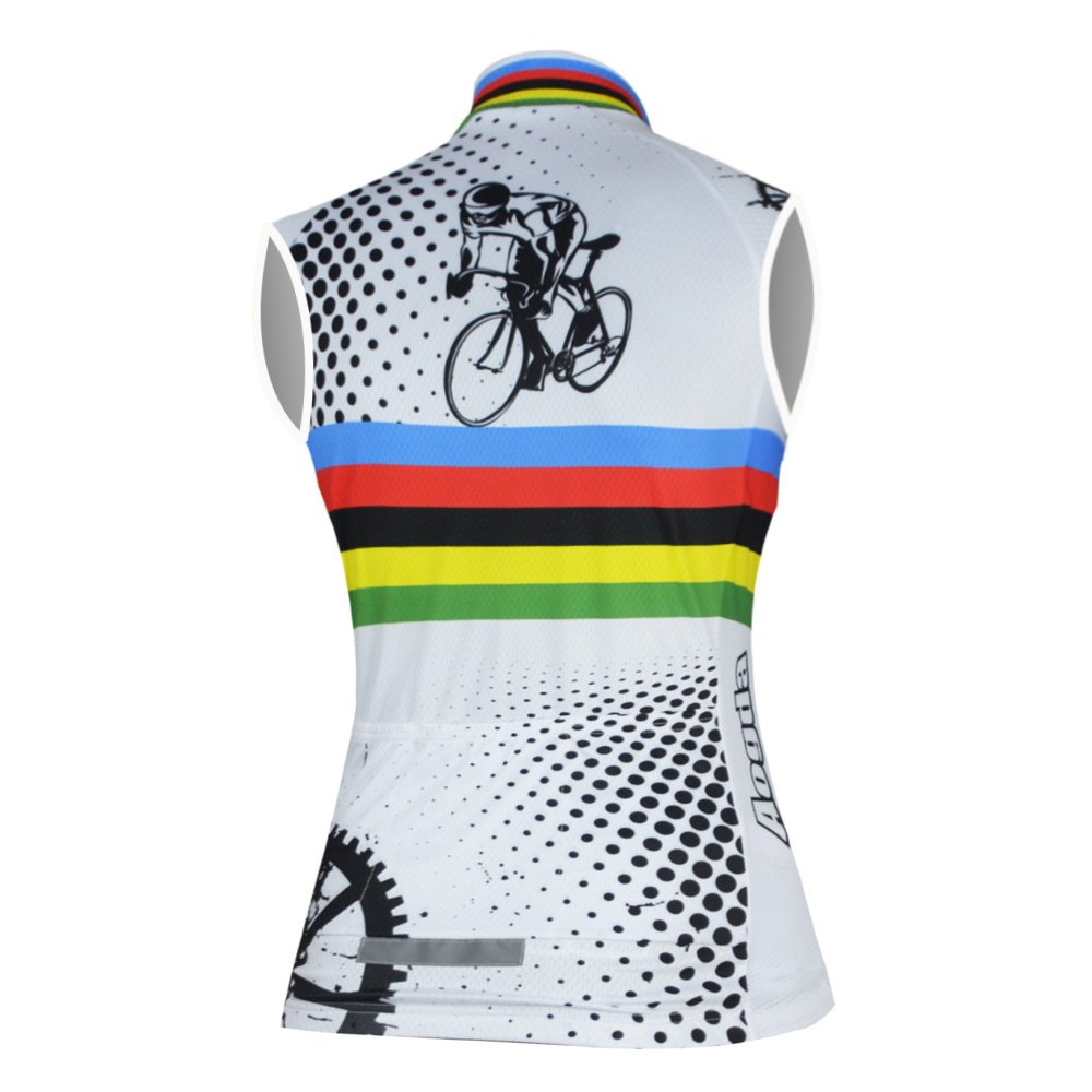 Aogda Team Cycling Jerseys Summer Biking Bike Sleeveless Shirts (A, XX-Large)
