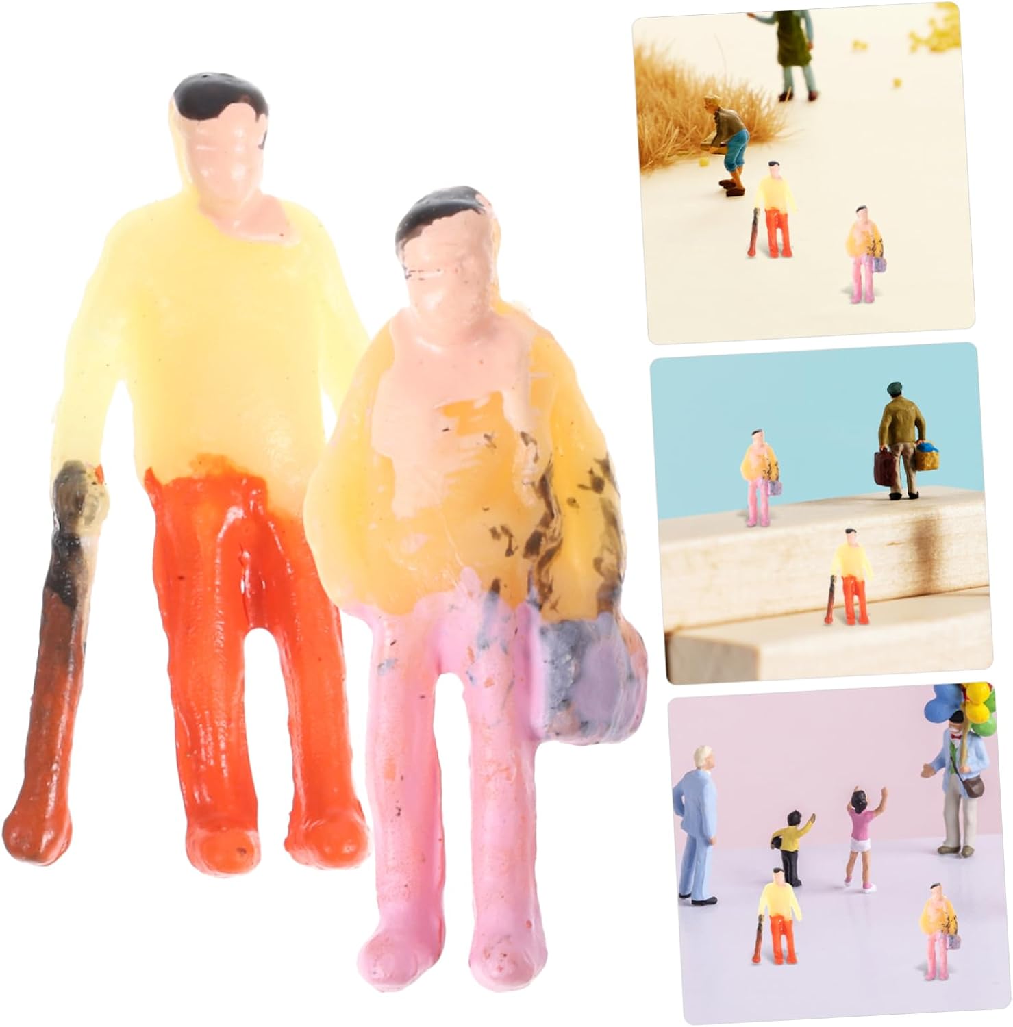 100pcs Multicolor Painted Figures n Scale Model People for Layout and Landscape Assorted Styles Ready to Use Train Dioramas and Miniature Scenes